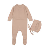 Peluche Rose Signature Knit Footie/Bonnet