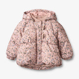 Wheat Rose Powder Floral Olga Puffer Jacket