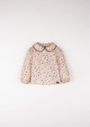Popelin Pink Floral Shirt With Collar