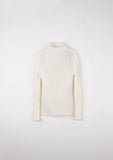Popelin Off White Funnel Collar Top