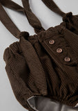 Popelin Brown Velvet Culotte with Straps
