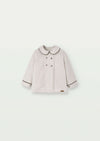 Popelin Sand Panel Shirt with Collar
