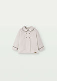 Popelin Sand Panel Shirt with Collar