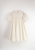 Popelin Off White Embroidered Dress with Yoke