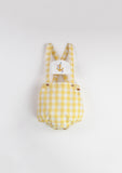 Popelin Yellow Check Anchor Dungaree with Strap