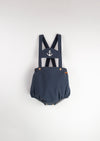 Popelin Navy Blue Anchor Dungaree with Strap