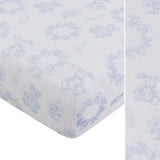 Kipp White Blue Petit Toile Porta Crib Sheet