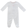 Kipp White Pink Flutter Footie