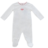 Kipp White Red Flutter Footie