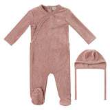 Kipp Pink Tiny Miracles Velour Footie and Bonnet