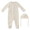 Kipp White Tiny Miracles Velour Footie and Bonnet