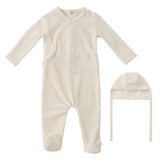 Kipp White Tiny Miracles Velour Footie and Bonnet