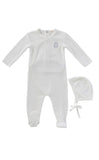 Kipp Blue Teddy Wrap Footie and Bonnet