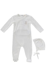 Kipp Stone Teddy Wrap Footie and Bonnet