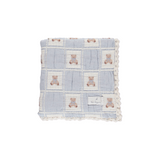 Bebe Organic Blue Teddy Patchwork Blanket