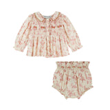 Emile Et Ida Rosalie Smocked Embroider Blouse/Bloomer
