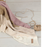 Inimini Missoni Ivory/Beige/Mauve Stripe Knit Blanket