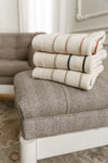 Domani Linen Stripe Knit Bande Blanket