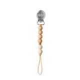 Picky Beige Wood and Silicone Pacifier Clip