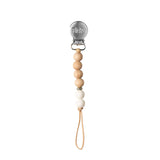 Picky Off White Wood and Silicone Pacifier Clip