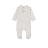 Bonne Bonne Ivory/Pink Swanlily Footie