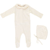 Bebe Organics Natural Collar Footie and Bonnet