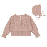 Lilette Pink Heart Cardigan/Bonnet