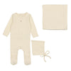 Lilette Ivory Pointelle Circle Layette Set