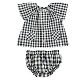 Piupiuchik Butterfly Sleeve Checkered Blouse and Bloomer
