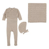 Mema Knit Taupe Knit Cardigan Set