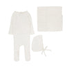 Lilette Cream/Floral Printed Pointelle Layette Set