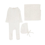 Lilette Cream/Floral Printed Pointelle Layette Set