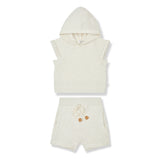 1+in the family Ivory Hood Top/Bermuda Shorts