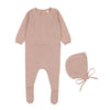 Lilette Pink Dot Knit Footie/Bonnet