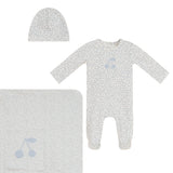 Lux Off White/Blue Cherry Layette Set
