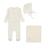 Bee & Dee Snow White Pointelle Engraved Plaque Layette Set