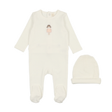 Lilette White Doll Embroidered Footie and Hat