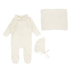 Lilette Cream Velour Collar Layette Set