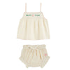 Emile Et Ida Ecru Bretellas Top and Bloomer