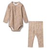 Wheat Lilac Flower Liv Bodysuit and Legging