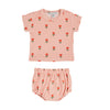Emile Et Ida Tulip Bloss Terry Tee and Bloomer Set