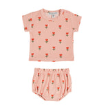 Emile Et Ida Tulip Bloss Terry Tee and Bloomer Set