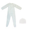 Kipp White Knit Wrap Footie and Hat