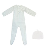 Kipp White Knit Wrap Footie and Hat