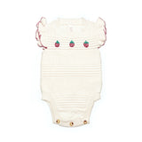 Tun Tun Natural/Rosa Red Embroider Romper