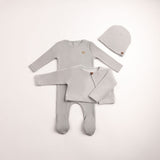 Bee & Dee London Fog Velour Cardigan Footie/Beanie