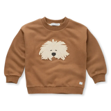 Sproet & Sprout Mocca Dog Moustache Sweatshirt