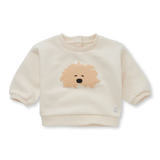 Sproet & Sprout Ivory Dog Moustache Baby Sweatshirt