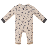 Whipped Cocoa Cream Velour Floral Footie