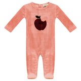 Mocha Clay Velour Apple Footie